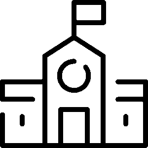 Ikona budynku z flagą – współpraca z jednostkami samorządu